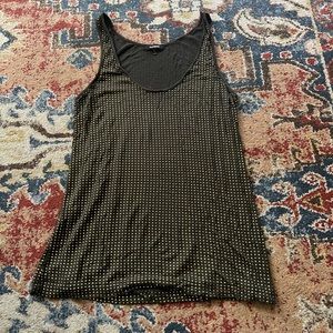 Express green studded tank top